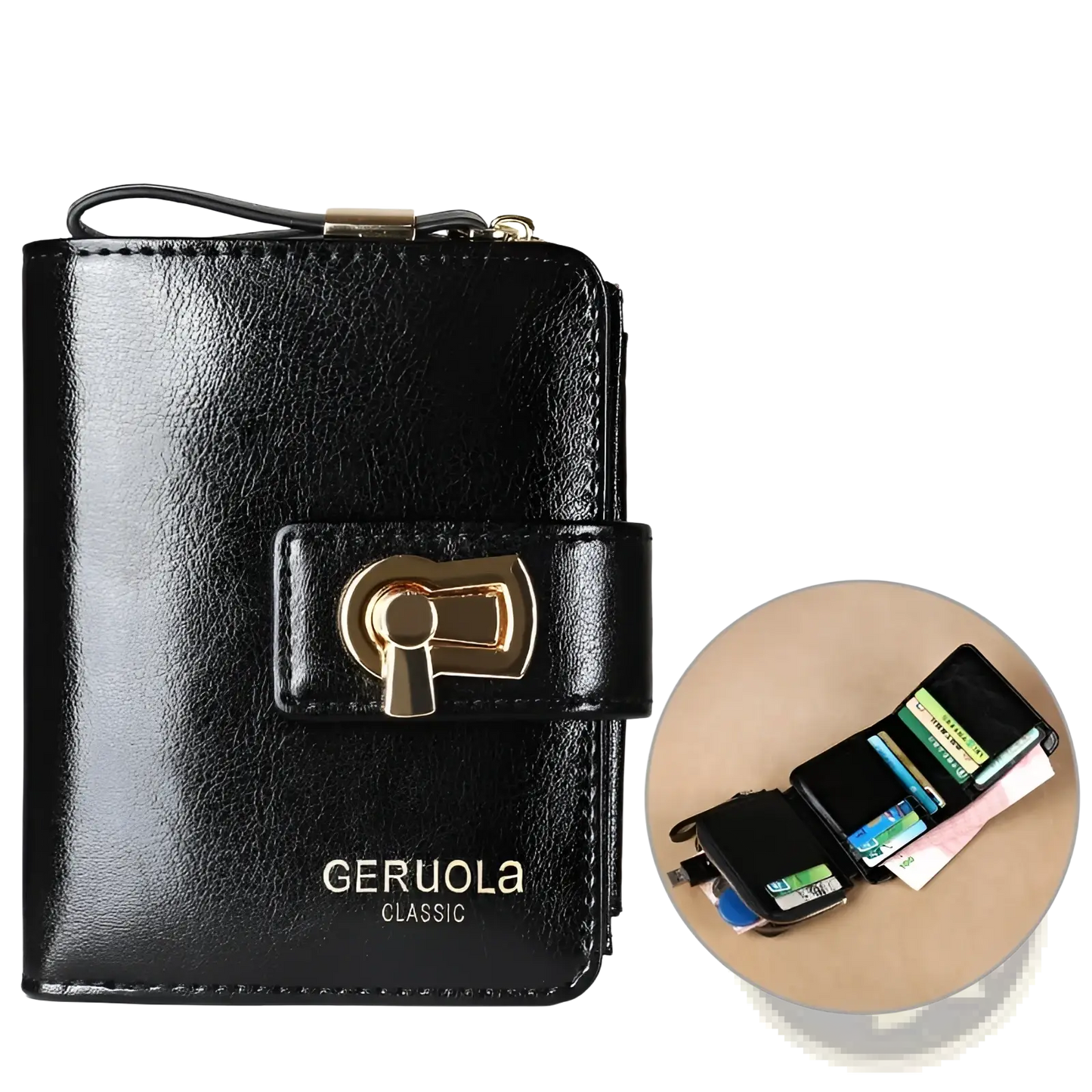 Women's Leather Rfid Large Capacity Buckle Wallet