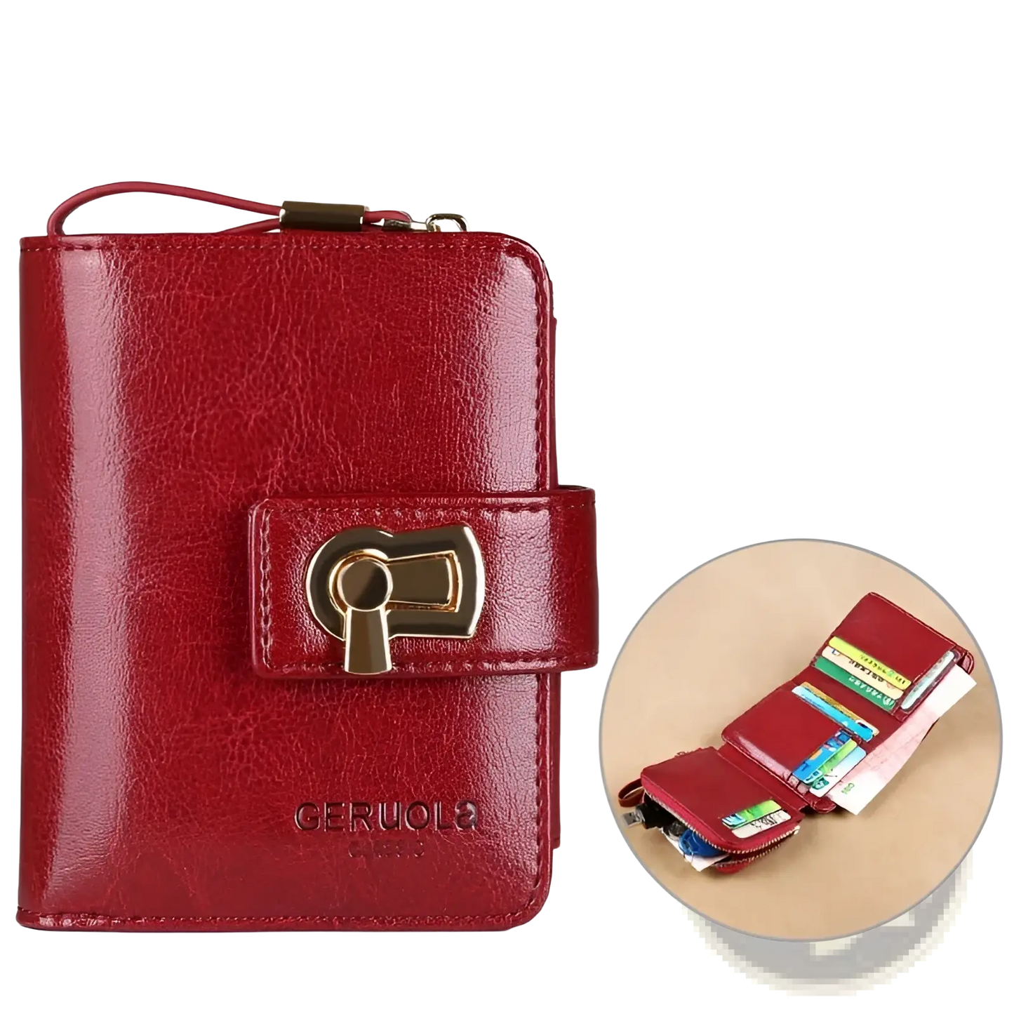 Women's Leather Rfid Large Capacity Buckle Wallet