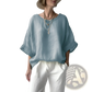 Women's Loose Linen Drop Shoulder Blouse