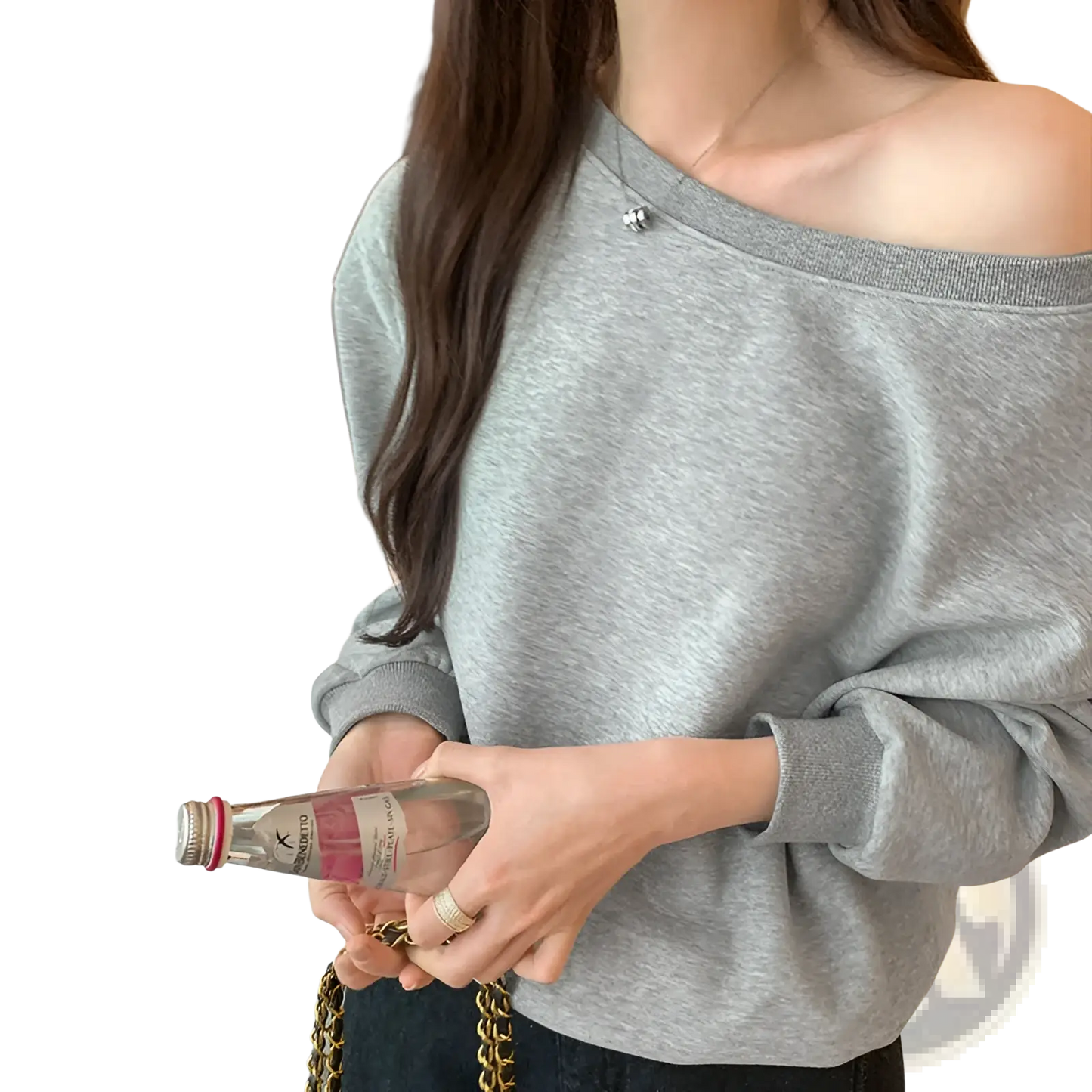 Women's Loose off Shoulder Ribbed Knit Sweater