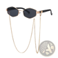 Women's Octagonal Chain Accent Gradient Sunglasses