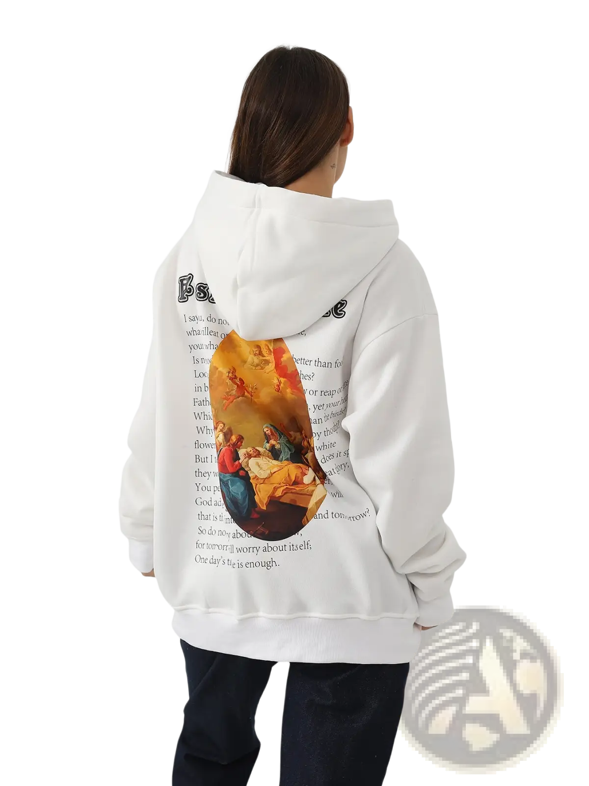Women's Oversized Graphic Print Art Hoodie