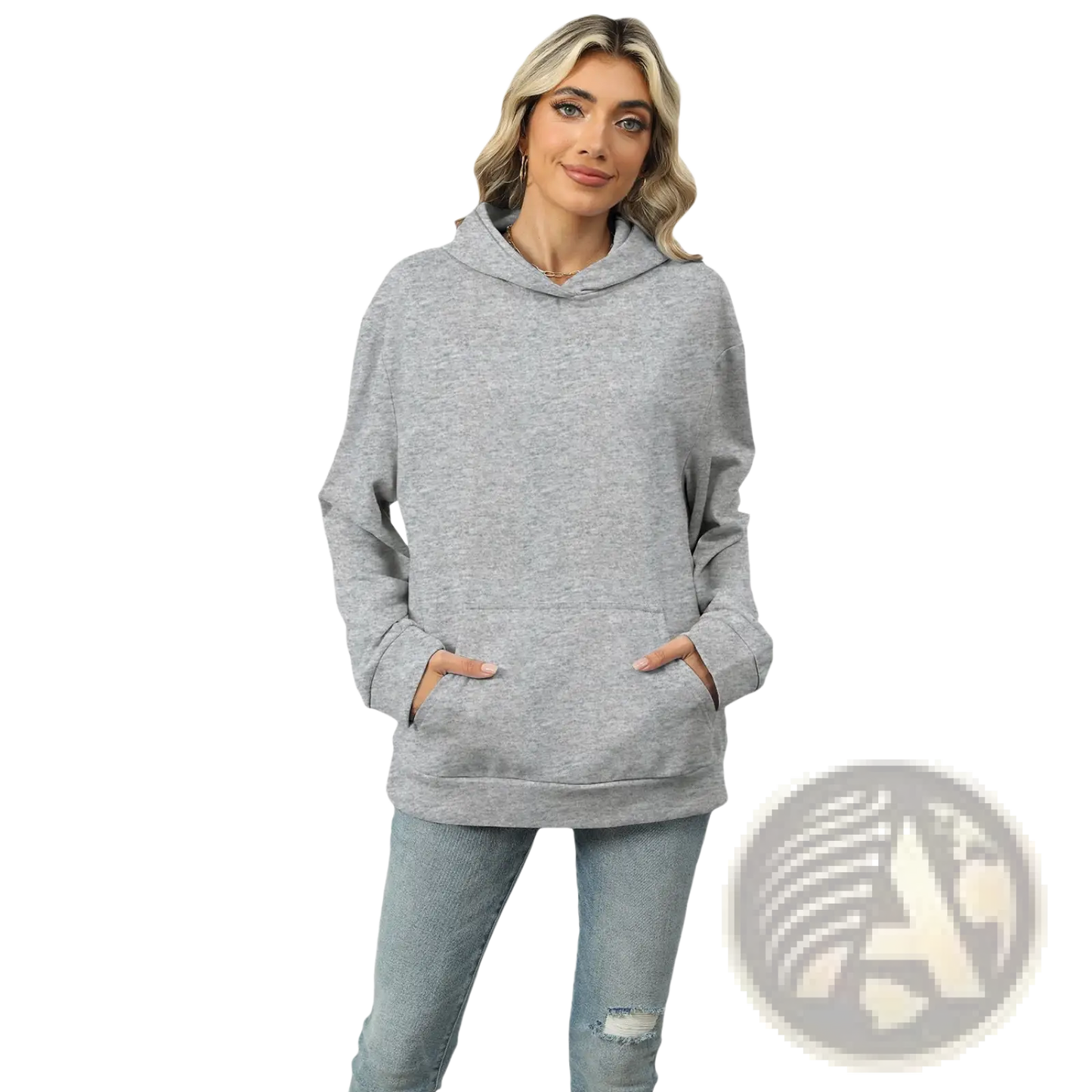 Women's Oversized Heather Fleece Pocket Hoodie