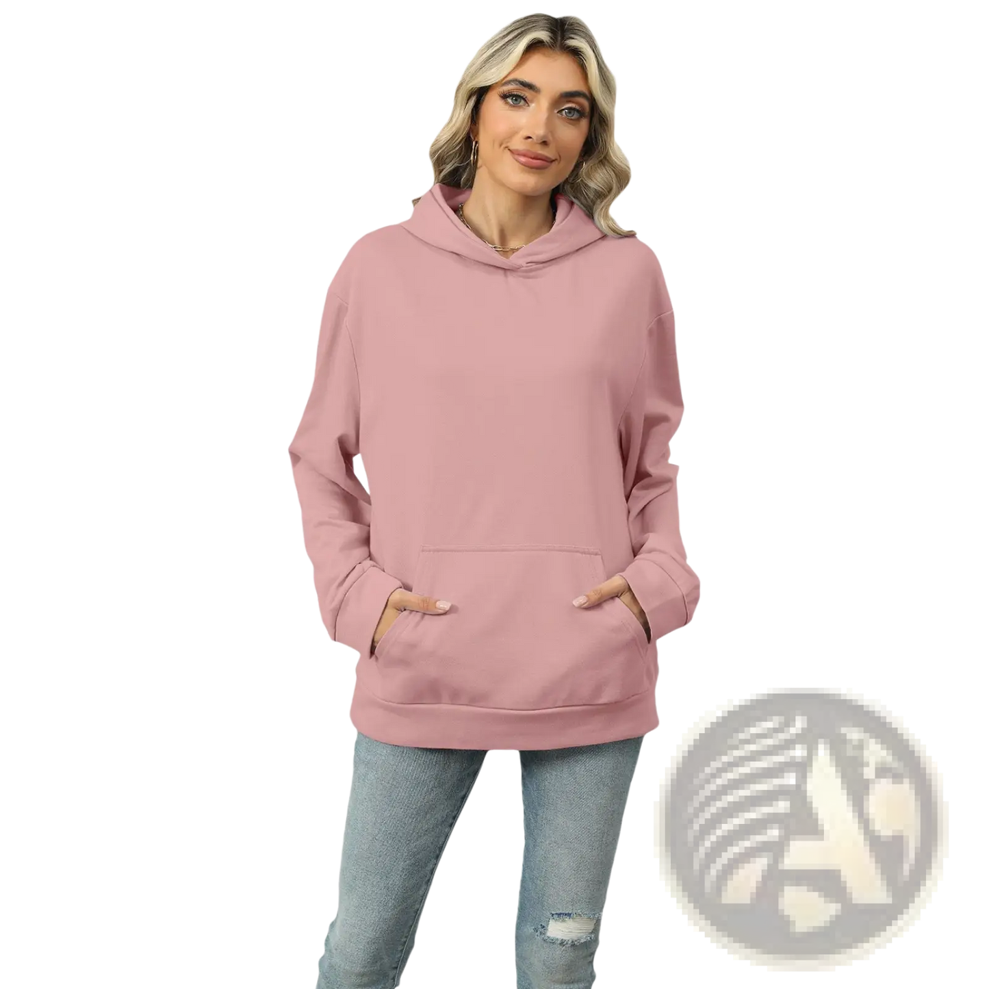 Women's Oversized Heather Fleece Pocket Hoodie