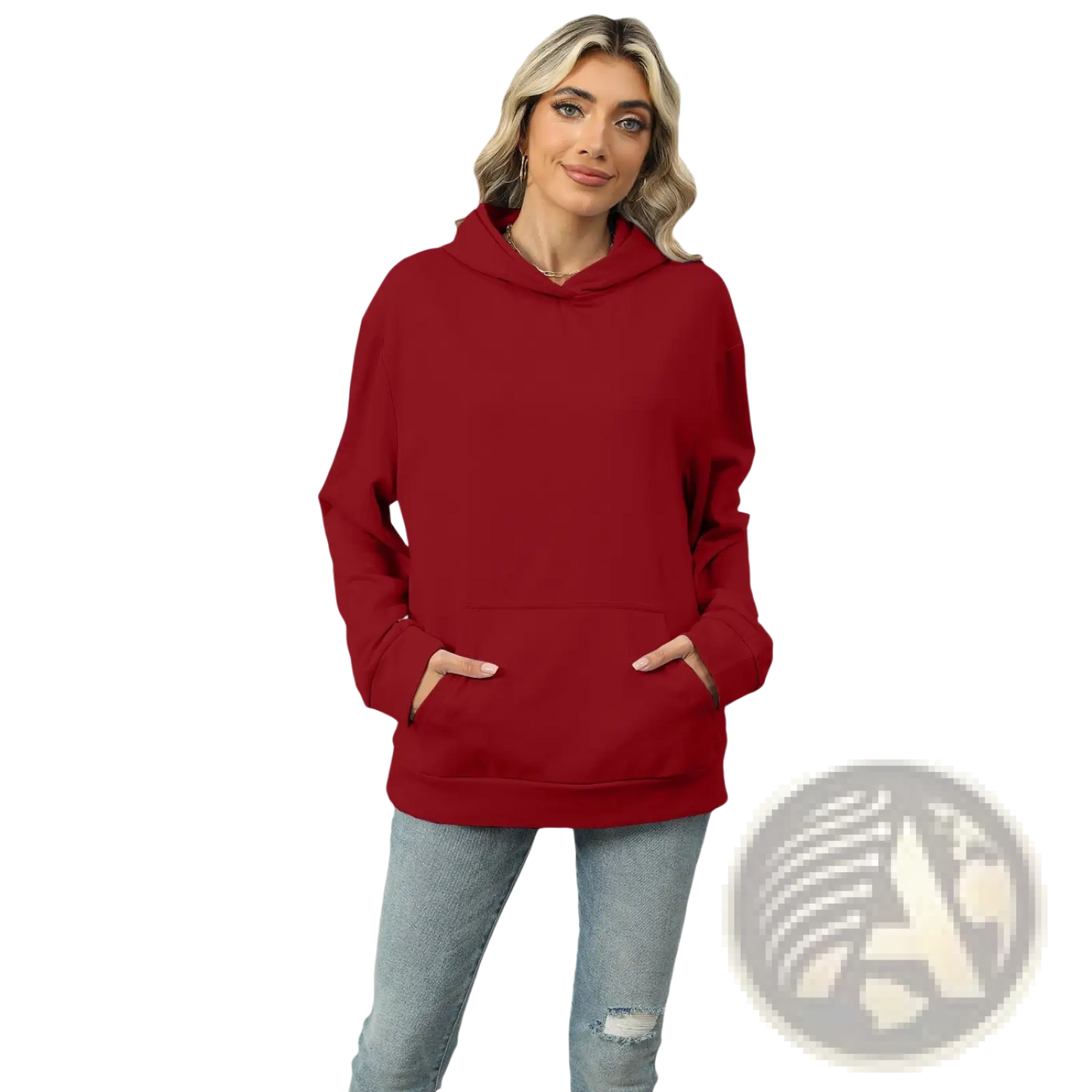 Women's Oversized Heather Fleece Pocket Hoodie