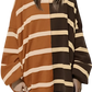 Women's Oversized Split Color Striped Knit Sweater