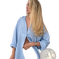 Women's Oversized Textured Button Up Cardigan Blouse