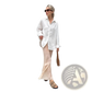 Women's Oversized Textured Button Up Cardigan Blouse