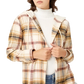Women's Plaid Long Sleeve Hooded Button Up Shirt