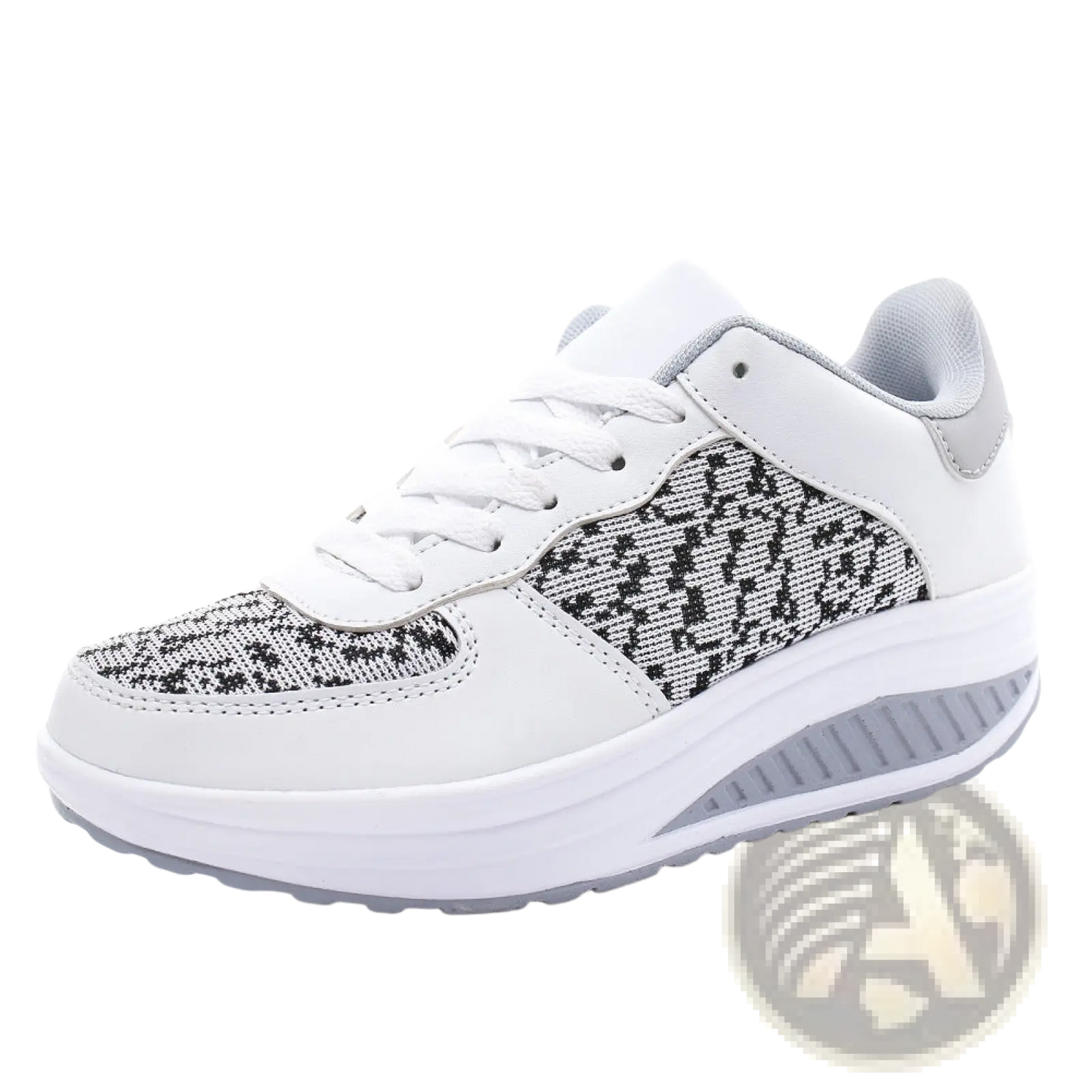 Women's Platform Sneakers Leather Mesh Sports Shoes