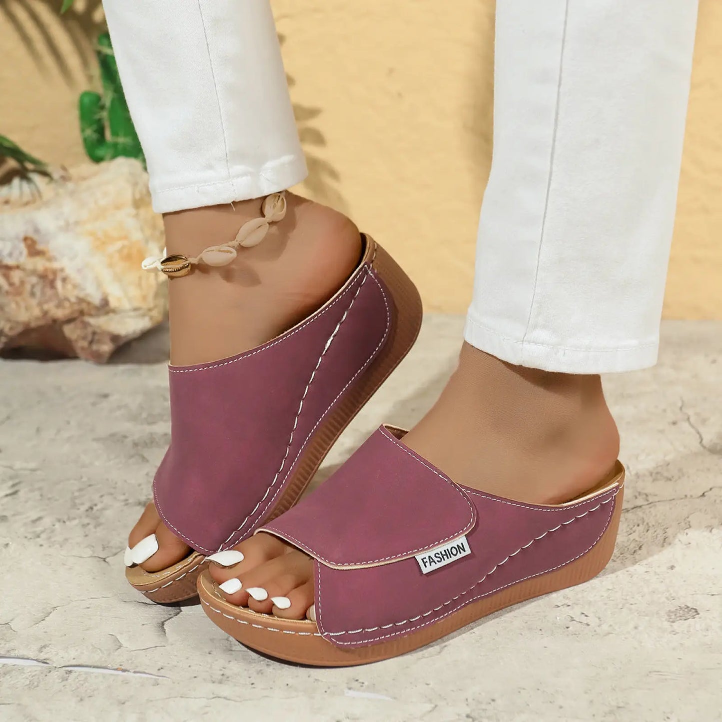 Women's Platform Wedge Summer Slide Sandals