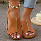 Women's Recycled Leather Elastic Summer Wedge Sandals
