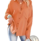 Women's Relaxed Fit Dropped Shoulder Button Up Shirt