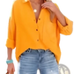 Women's Relaxed Fit Dropped Shoulder Button Up Shirt