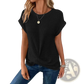 Women's Relaxed Fit Waffle Knit Short Sleeve Top