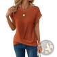 Women's Relaxed Fit Waffle Knit Short Sleeve Top
