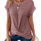 Women's Relaxed Fit Waffle Knit Short Sleeve Top