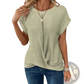Women's Relaxed Fit Waffle Knit Short Sleeve Top