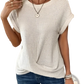 Women's Relaxed Fit Waffle Knit Short Sleeve Top