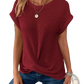 Women's Relaxed Fit Waffle Knit Short Sleeve Top