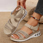Women's Rhinestone Air Cushion Wedge Sandals