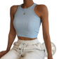 Women's Ribbed Sleeveless Slim Fit Crop Top