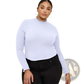 Women's Ruffled Ribbed Knit Slim Fit Mock Neck Top