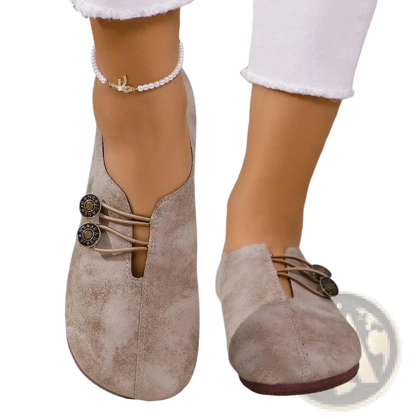 Women's Square Toe Lace-up Leather and Suede Loafers