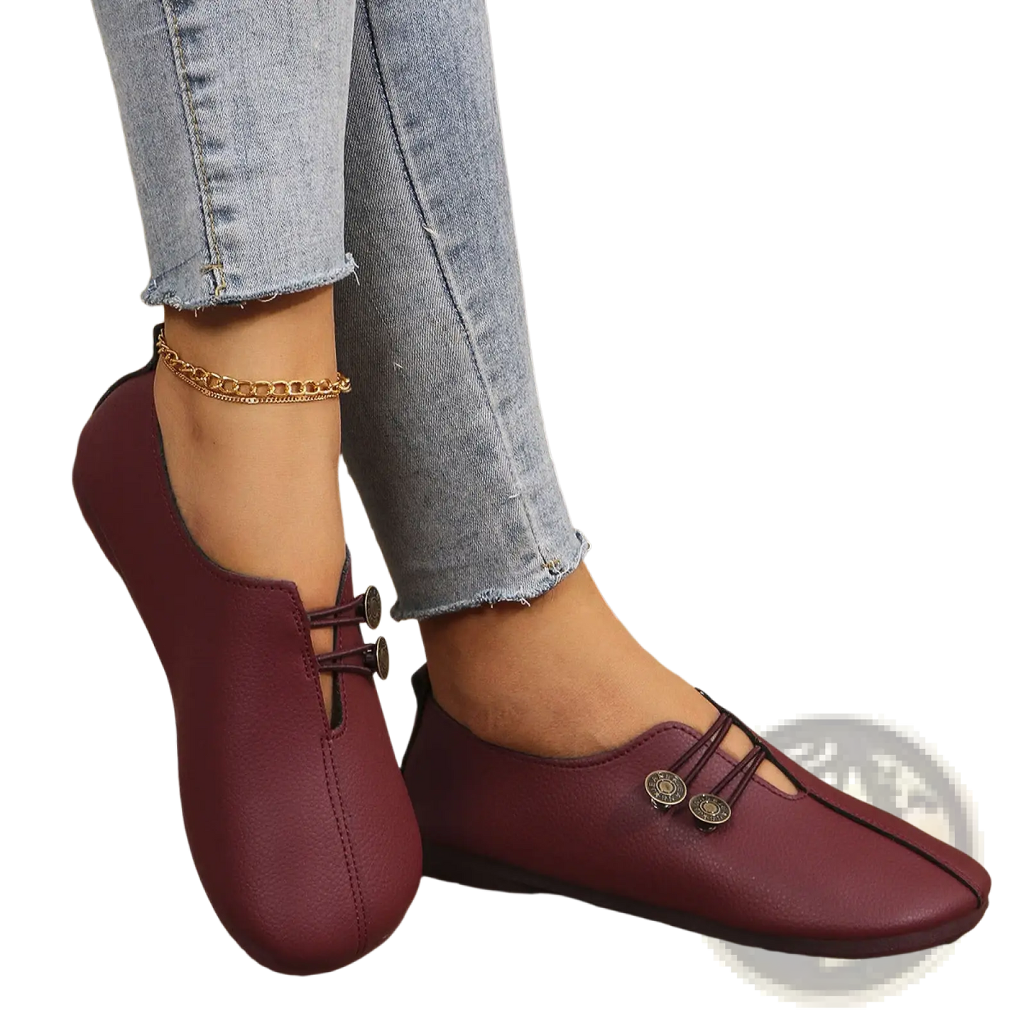 Women's Square Toe Lace-up Leather and Suede Loafers