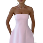 Women's Strapless a Line Mini Dress with Fitted Bodice