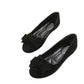 Women's Suede Bow Round Toe Flat Gommino Loafers