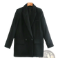 Women's Tailored Double Breasted Longline Blazer Coat