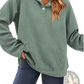 Women's Textured Knit Buttoned Long Sleeve Hoodie