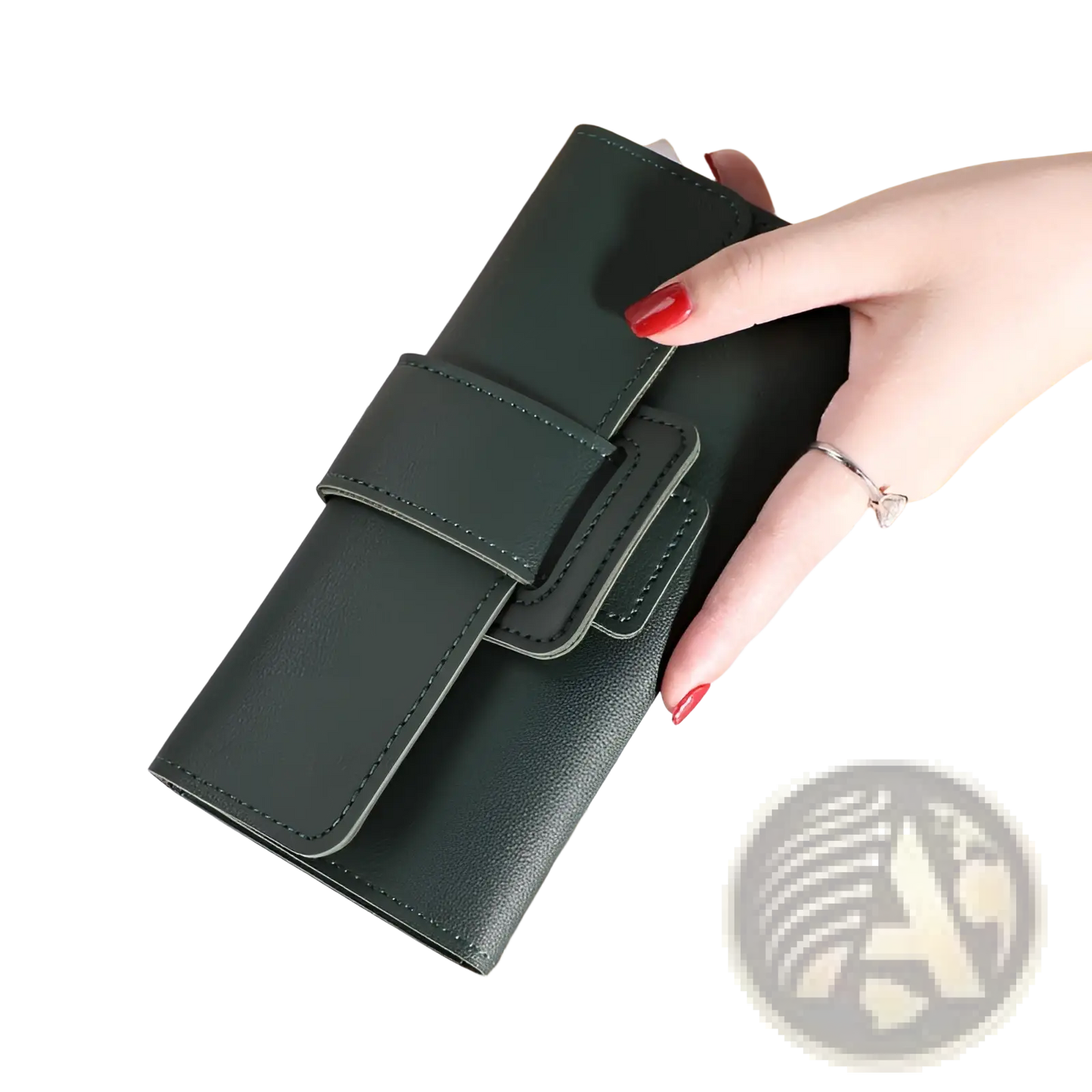 Women's Tri-fold Leather Clutch Wallet with Card Slots