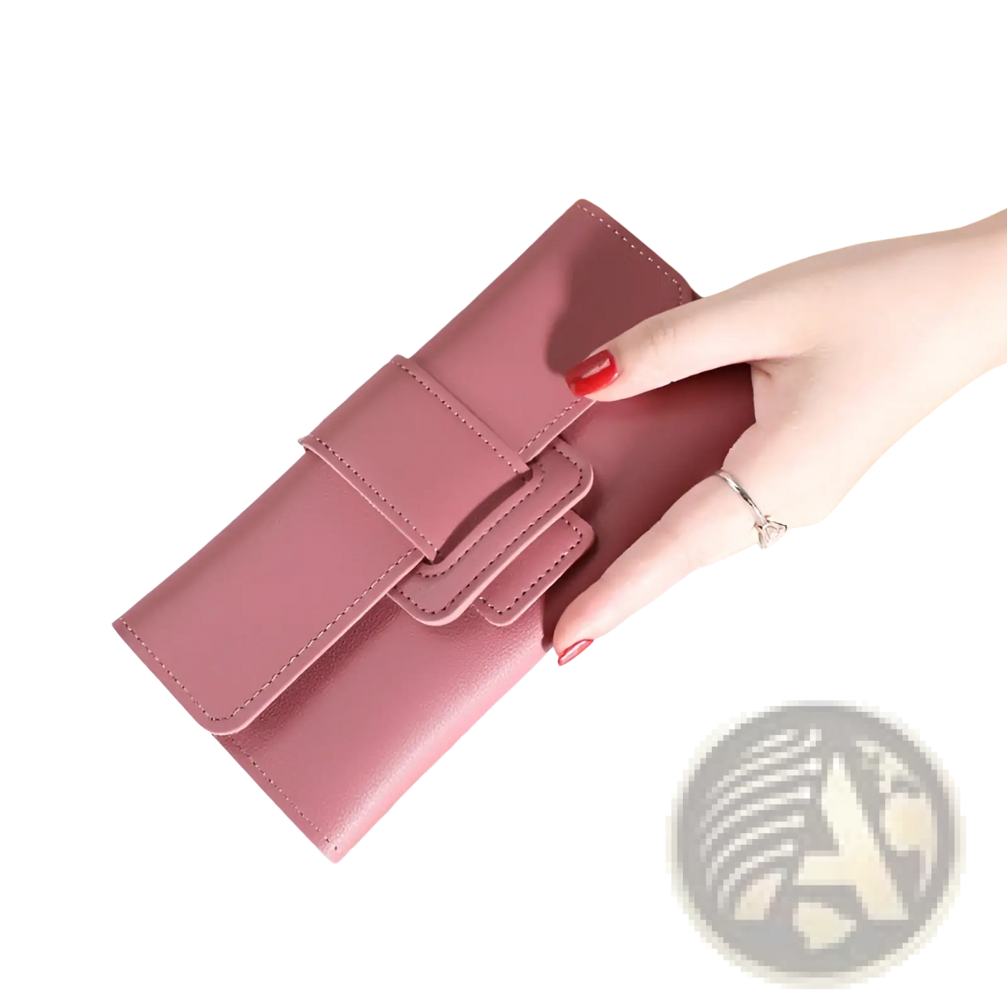 Women's Tri-fold Leather Clutch Wallet with Card Slots