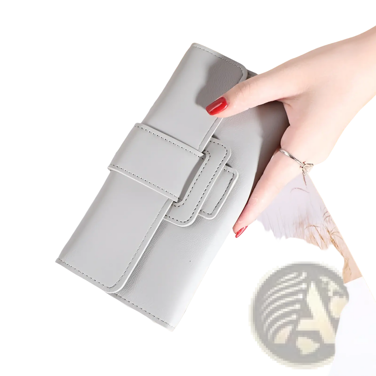 Women's Tri-fold Leather Clutch Wallet with Card Slots