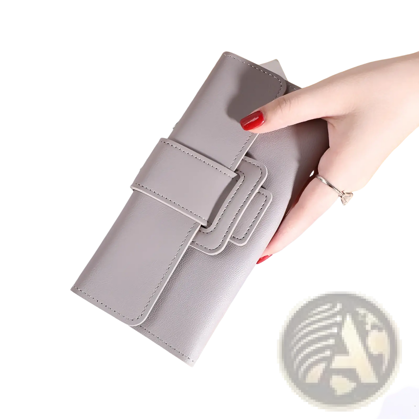 Women's Tri-fold Leather Clutch Wallet with Card Slots