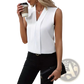 Women's V-neck Pleated Sleeveless Chiffon Blouse