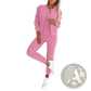 Women's Varsity Button Up Jogger Set Three Piece Suit