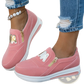 Women's Wedge Slip on Sneakers with Gold Zipper
