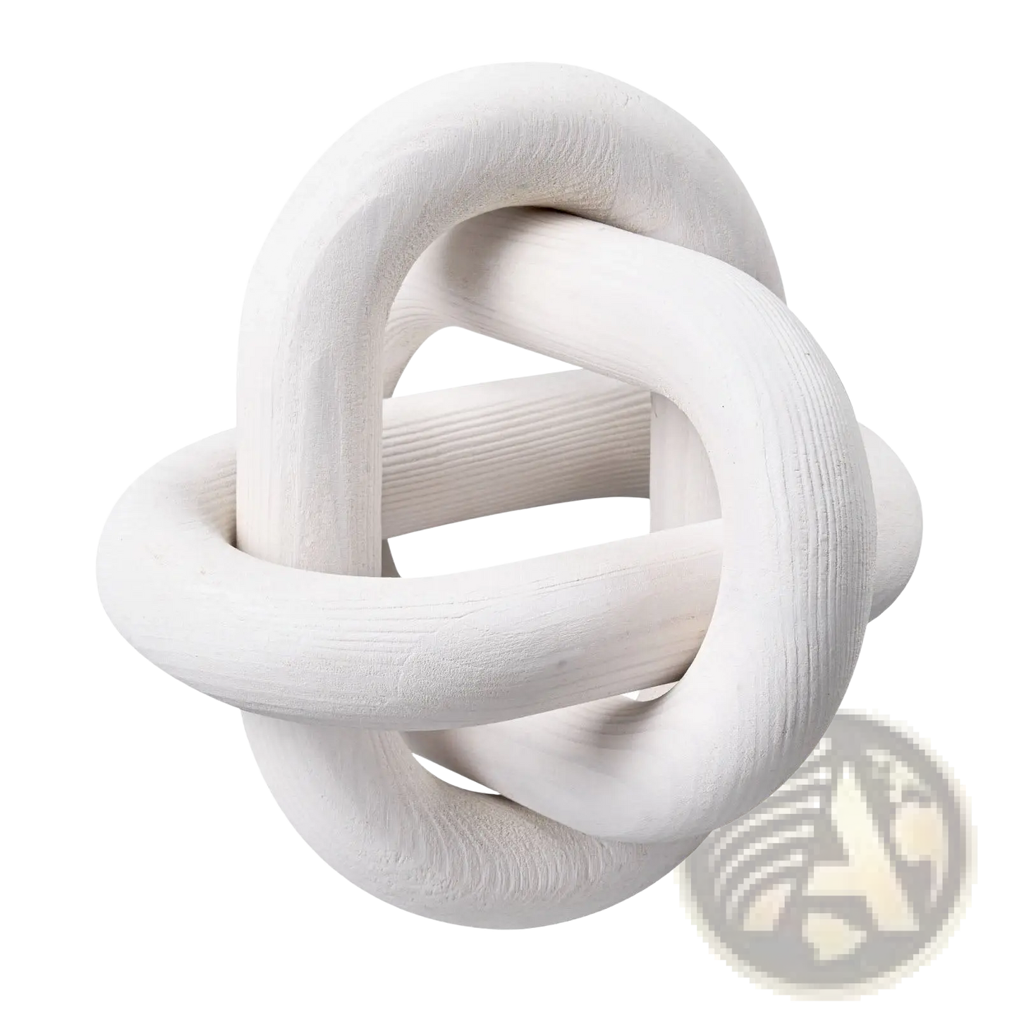 Wood Chain Link Decor White 3 Link Pine Wood Knot