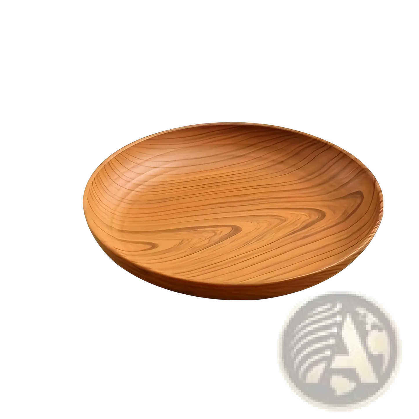 Wood Grain Plastic Plates 10pc Round Striped Design