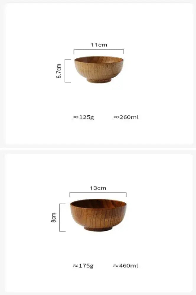 Handcrafted Japanese Style Natural Wooden Bowl