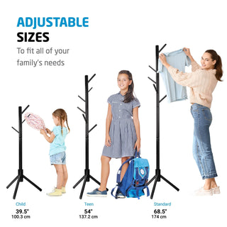 Cabideiro independente - Cabideiro de madeira com 6 ganchos 