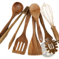 Wooden Cooking Utensils 7 Piece Non Stick Kitchen Set