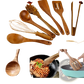 Wooden Cooking Utensils 7 Piece Non Stick Kitchen Set
