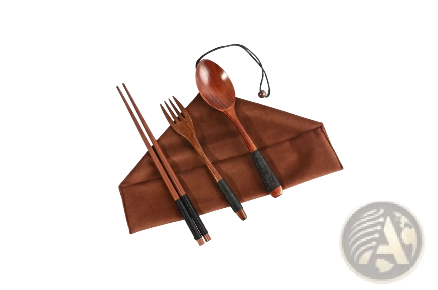 Wooden Cutlery Set 4 Piece Reusable Travel Utensils