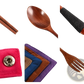 Wooden Cutlery Set 4 Piece Reusable Travel Utensils