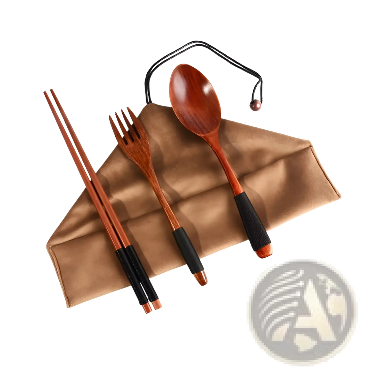 Wooden Cutlery Set 4 Piece Reusable Travel Utensils