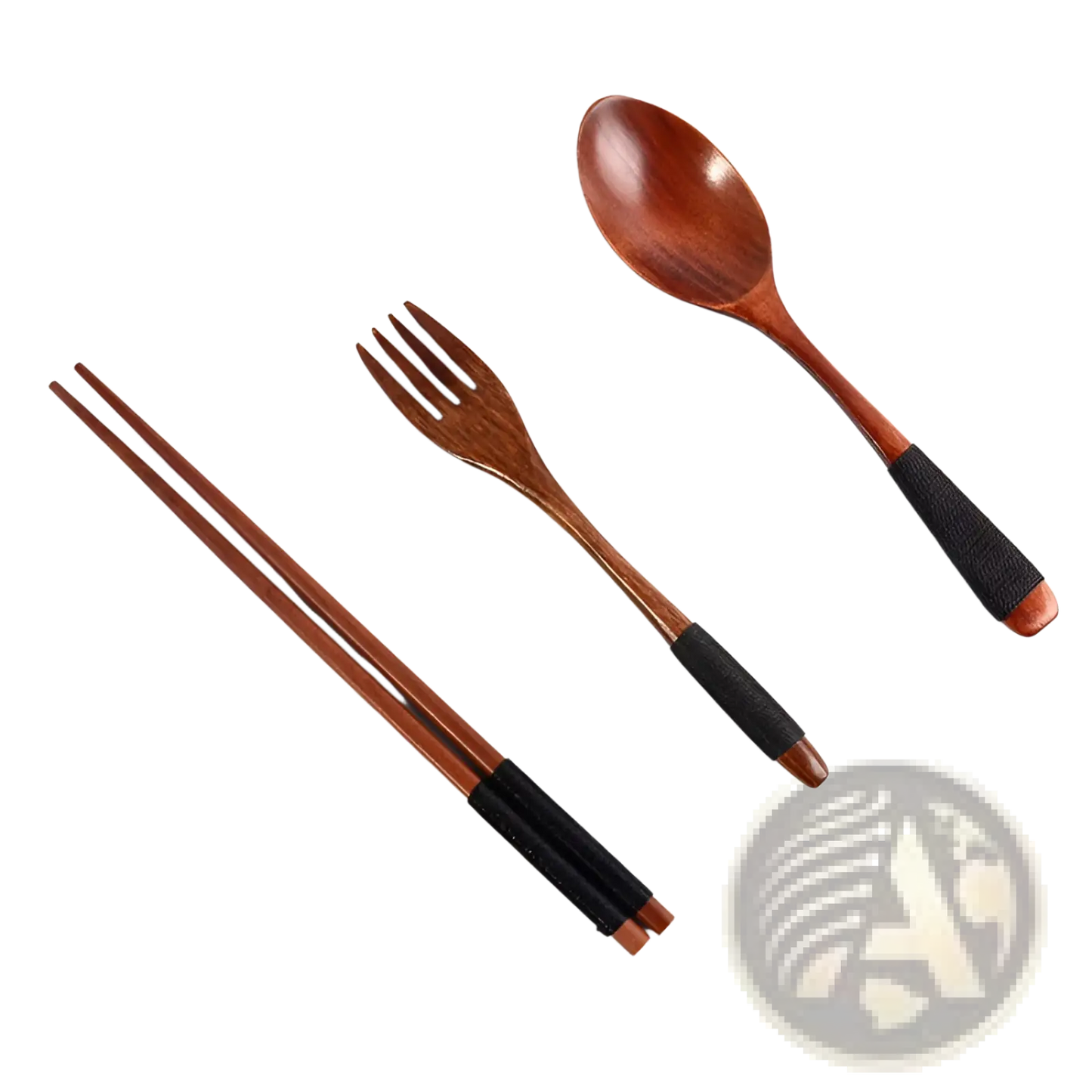 Wooden Cutlery Set 4 Piece Reusable Travel Utensils